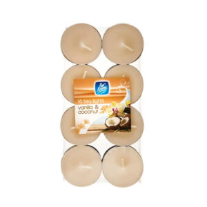 24 x Candle Tea Lights Vanilla & Coconut 16 pack