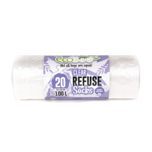 10 x Ecobag Clear Bin Bag Recycling roll of 20