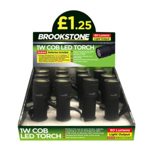 12 x Brookstone 1w COB Torch in display