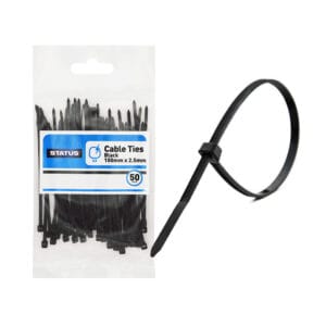 20 x Status Cable Ties Black 100mm in Display 50 pack