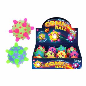 Comet Light Up Bouncy Ball 7cm in display of 12
