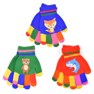 Kids Magic Striped Colour Gloves - 0% Vat
