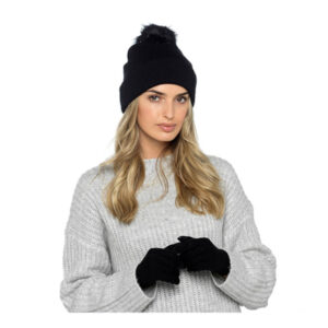 Ladies Bobble Hat & Gloves Touch Screen