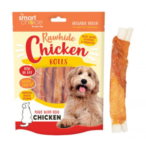 12 x Dog Treat Mega Chicken Rawhide Roll 70g