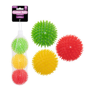 Spiky Rubber Ball Dog Toy 3 pack