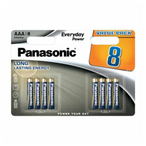 12 x Panasonic AAA Everyday Alkaline 8 Pack