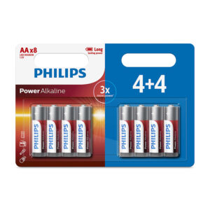 24 x Philips AA Alkaline 4+4 Free Batteries