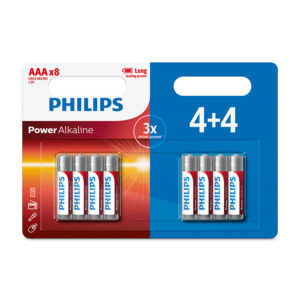 24 x Philips AAA Alkaline 4+4 Free Batteries
