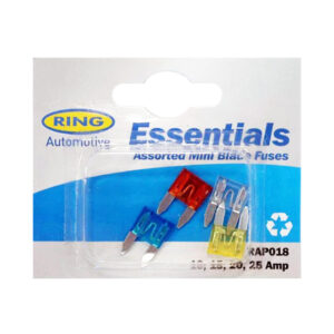 Ring Mini Blade Fuses 10, 15, 20 & 25 amp