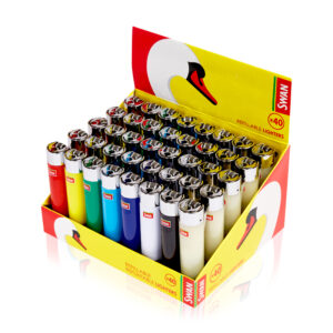 40 x Swan Refillable Coloured Lighters
