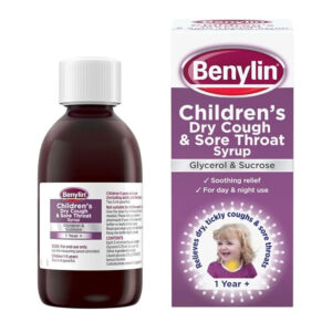 6 x Benylin Child Dry Cough & Sore Throat 125ml