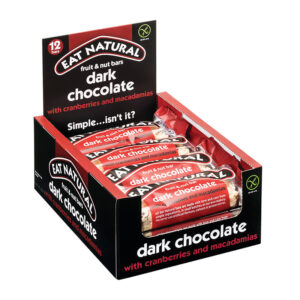 12 x Eat Natural Dark Chocolate with Cranberries & Macadamia Bars