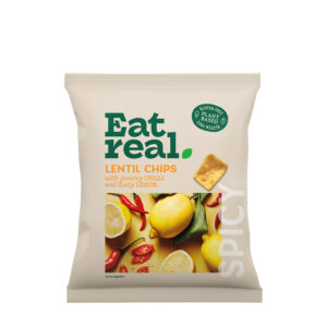 18 x Eat Real Lentil Chips Chilli Lemon 40g 0% Vat