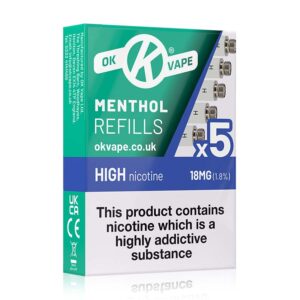 10 x OK Cigalike Refills - Menthol High (5 Pack)