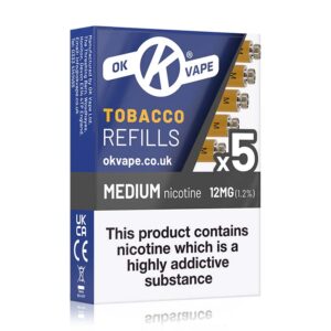 10 x OK Cigalike Refills - Tobacco Medium (5 Pack)