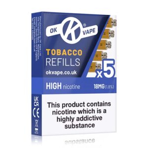 10 x OK Cigalike Refills - Tobacco High (5 Pack)