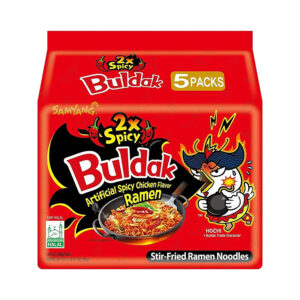 Buldak 2X Spicy Chicken Stir-Fried Ramen Noodles 140g 5 Pack - 0% Vat