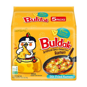 Buldak Ramen Noodles Hot Chicken & Cheese 140g 5 Pack - 0% Vat