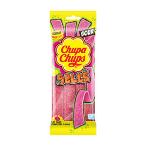 18 x Chupa Chups Strawberry Sour Belts 90g