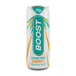 24 x Boost Energy Tropical Sugar Free Can 250ml PM 75p