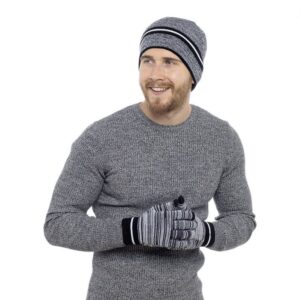 Mens Hat & Touchscreen Glove Set