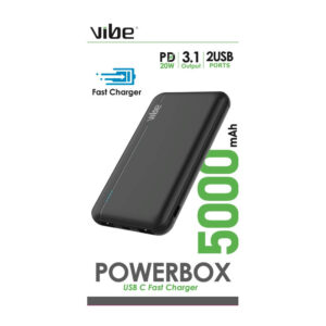 Vibe 5,000mAh Rechargeable Portable Power Bank