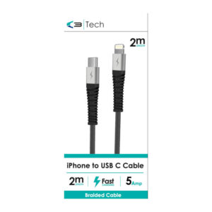 Vibe C3 Braided iPhone To USB Type C Cable 1 Metre