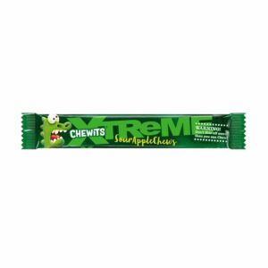 24 x Chewits Stick Pack Xtreme Sour Apple Chews 34g