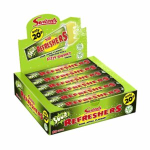 60 x Swizzels Refreshers Sour Apple Chew Bars 18g PM 20p