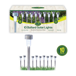 Bollard Solar White LED Lights 10 pack