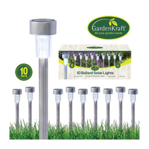Bollard Solar Lights - White LED - 10 Pack