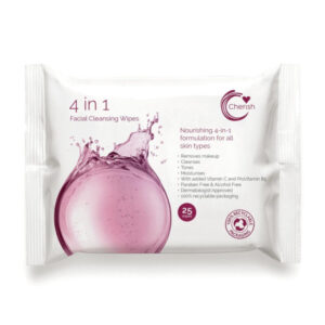 12 x Cherish 4-in-1 Facial Cleansing Wipes, 25 Pack