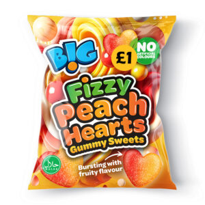 10 x B!G Fizzy Peach Hearts Sweets 150g &pound;1 PMP