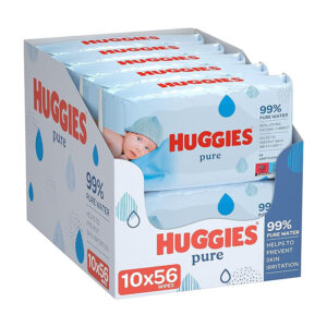 10 x Huggies Pure Baby Wipes 56s