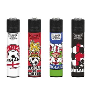 Clipper Football Lighters in display of 48