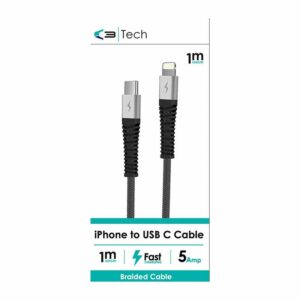 Vibe C3 Braided iPhone Lightening To USB C Cable 1 Metre