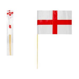 England Flags 12" x 8" with wooden sticks Twin Pack x 12