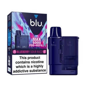 Blu Max 6000 Pod Blueberry Sour Razz 20mg - 12ml