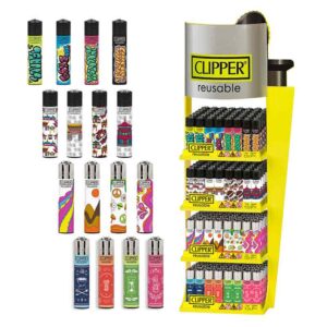 Clipper Lighter Shaped Counter Display 4 Tier - 144 + 48 Free