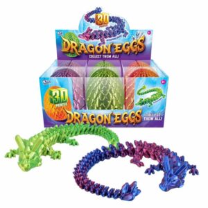 3D Printed Dragon Eggs in Display 12cm in a Display of 6
