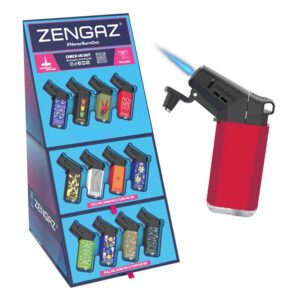 Zengaz ZL-19 Jet Torch Lighters in a Display of 48